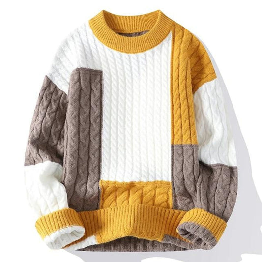 Stylischer Patchwork-Pullover für Männer - Bastian