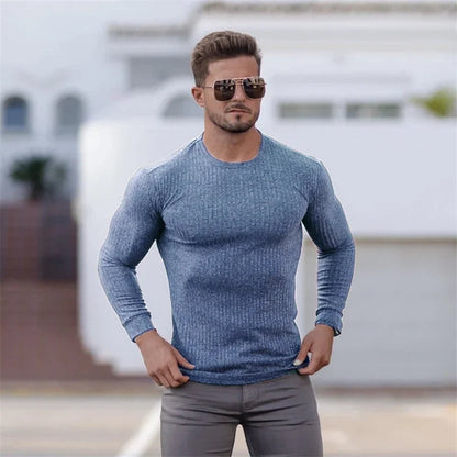 Muscle Fit Rippenpullover für Männer - Rik