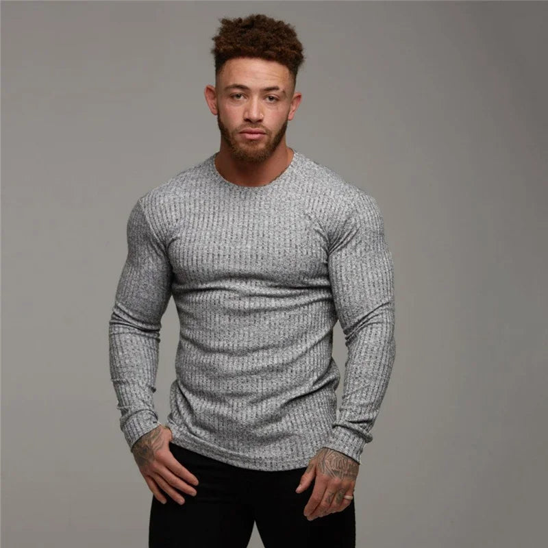 Muscle Fit Rippenpullover für Männer - Rik