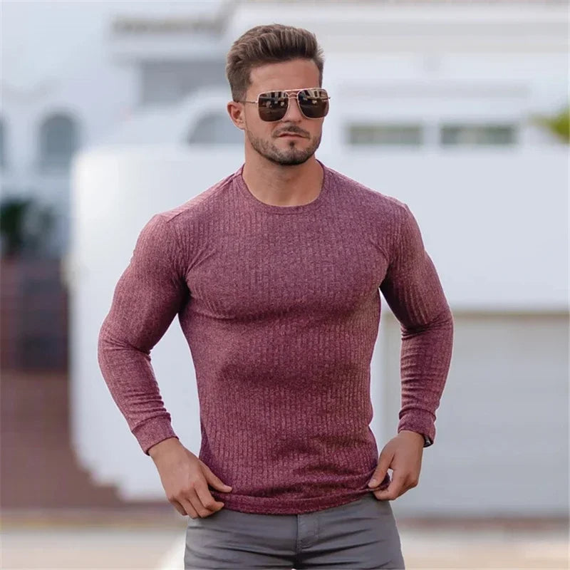 Muscle Fit Rippenpullover für Männer - Rik