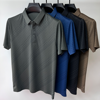 Gemustertes Poloshirt aus Seide für Männer - Aljon