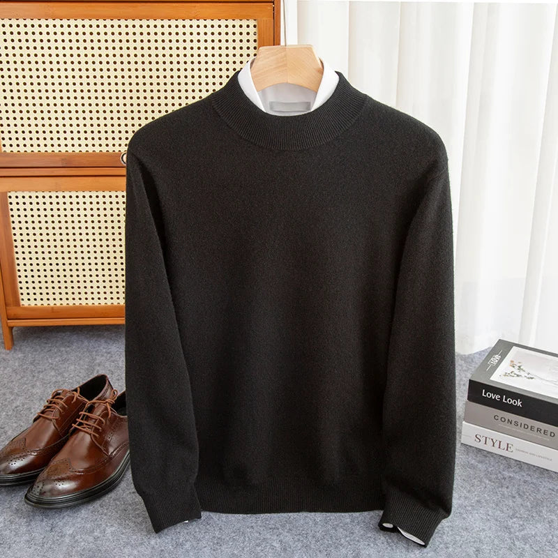 Eleganter Wollpullover für Männer, ideal für Herbst und Winter, stilvoller und bequemer Schnitt.