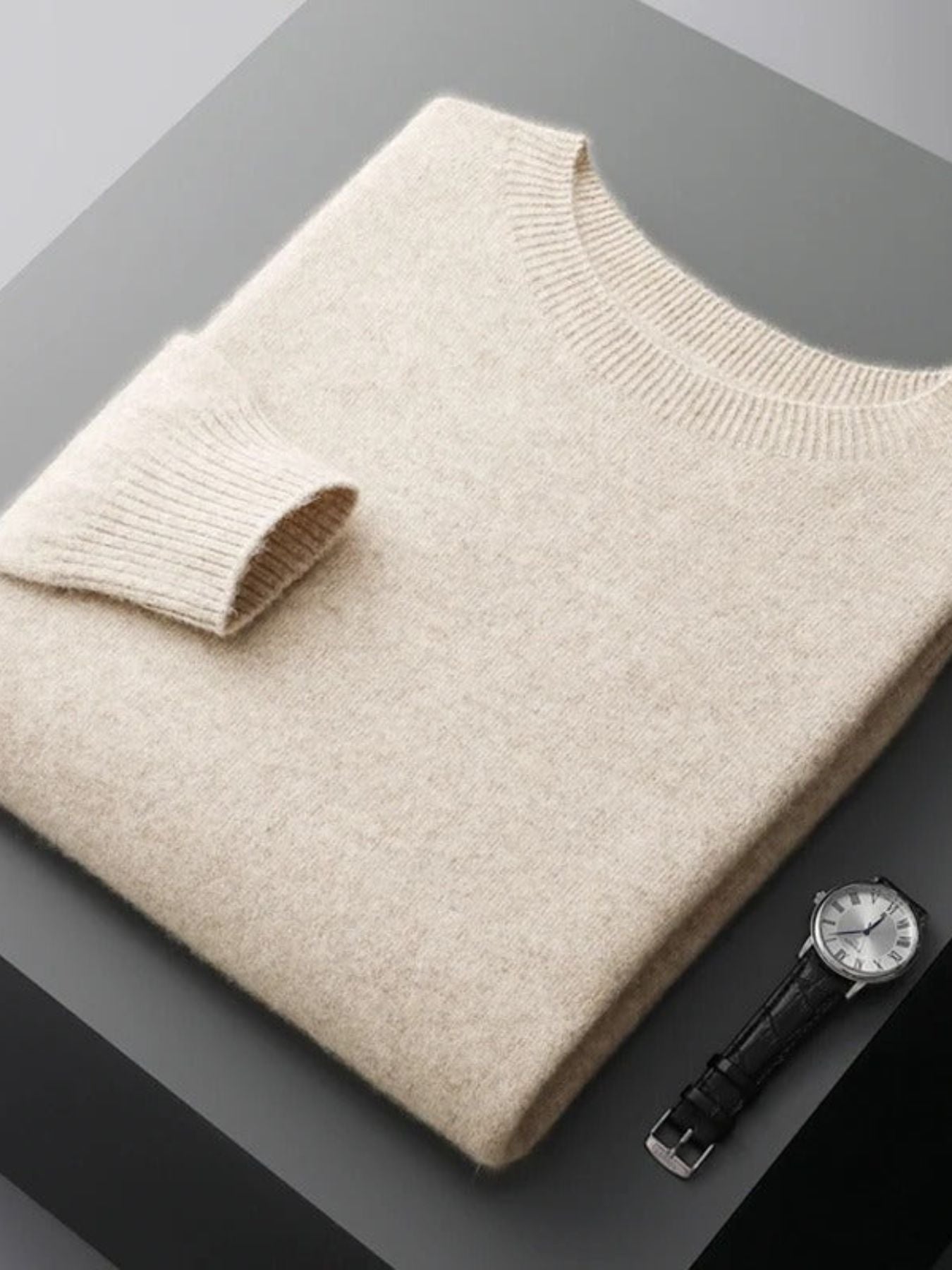 Eleganter Pullover aus Wolle für Männer, ideal für stilvolle Herbst- und Winteroutfits