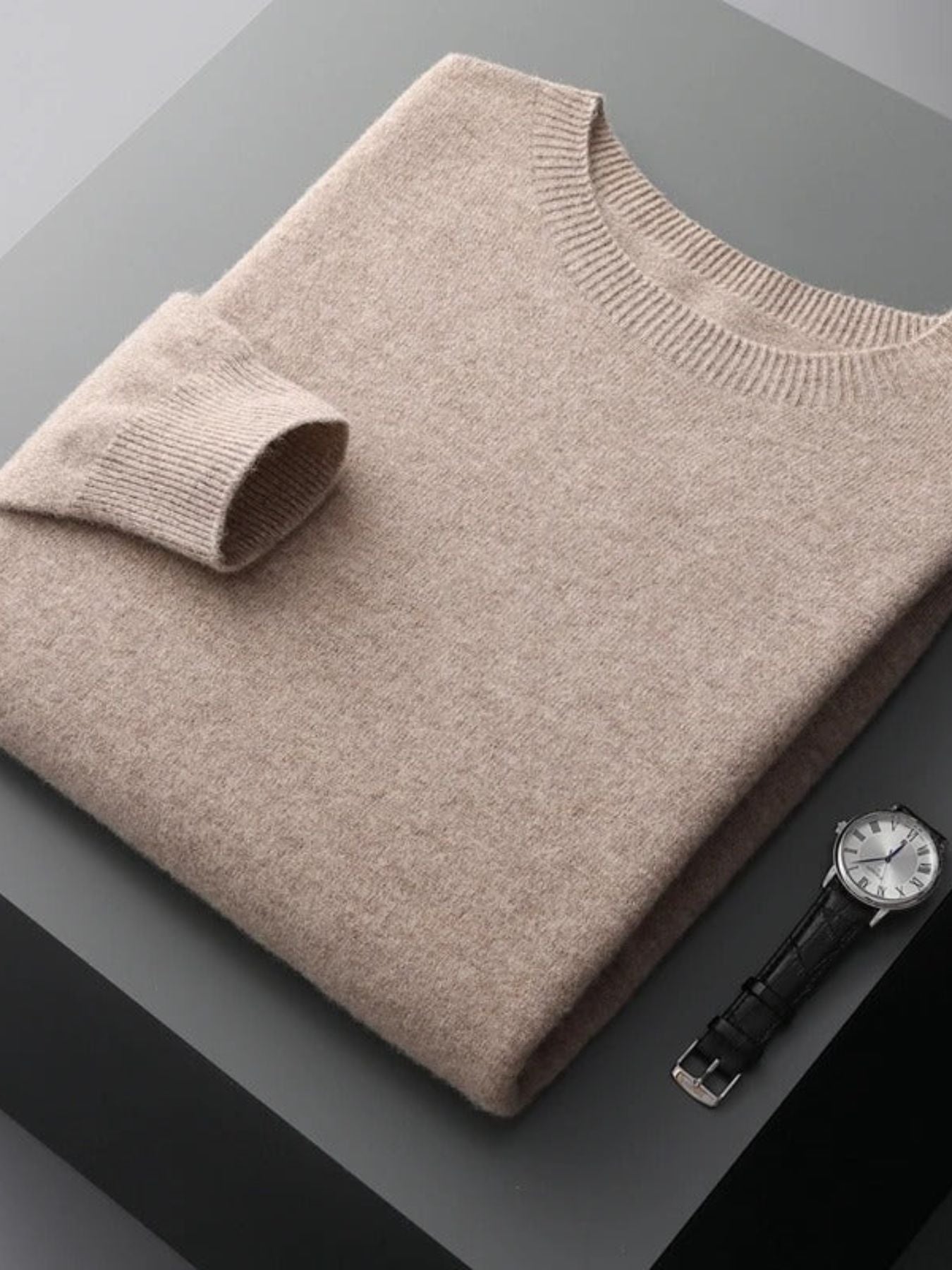 Eleganter Pullover aus Wolle für Männer, ideal für stilvolle Herbst- und Winteroutfits