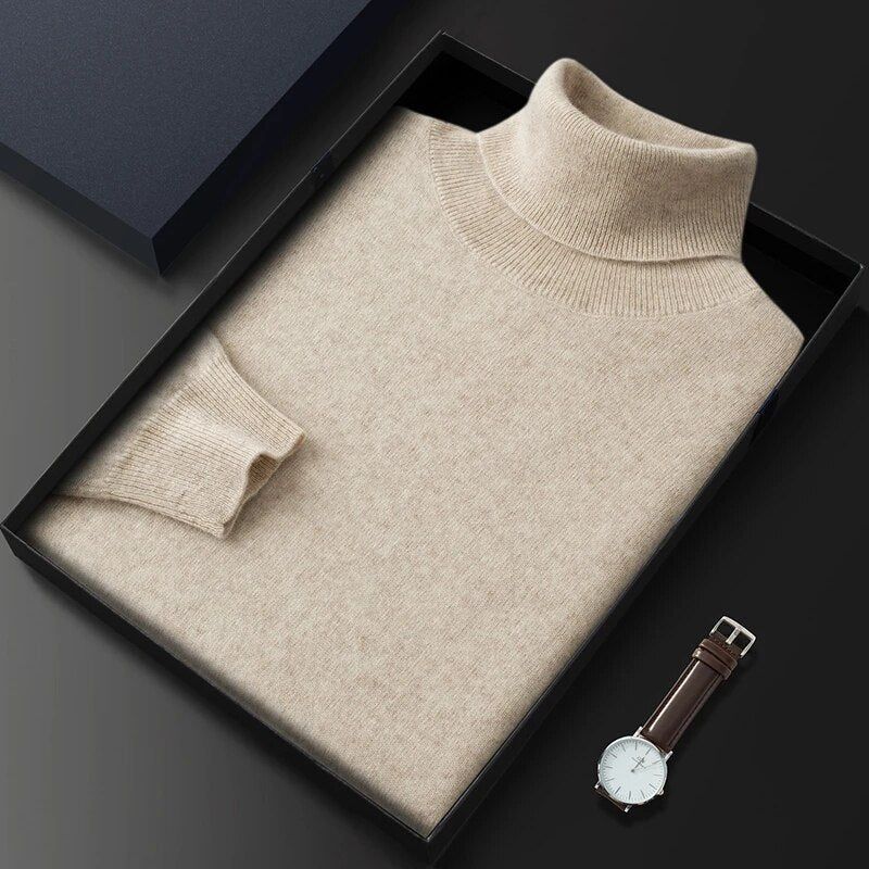 Eleganter und warmer Herrenpullover, ideal für Herbst- und Wintertage, perfekt für stilvolle Auftritte.