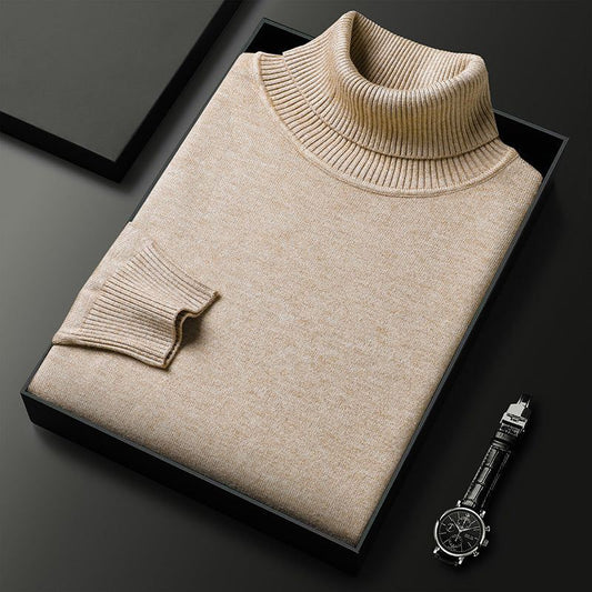 Herren Pullover mit Rollkragen, elegantes Design, ideal für Herbst und Winter, bietet Komfort und Wärme für kühle Tage.