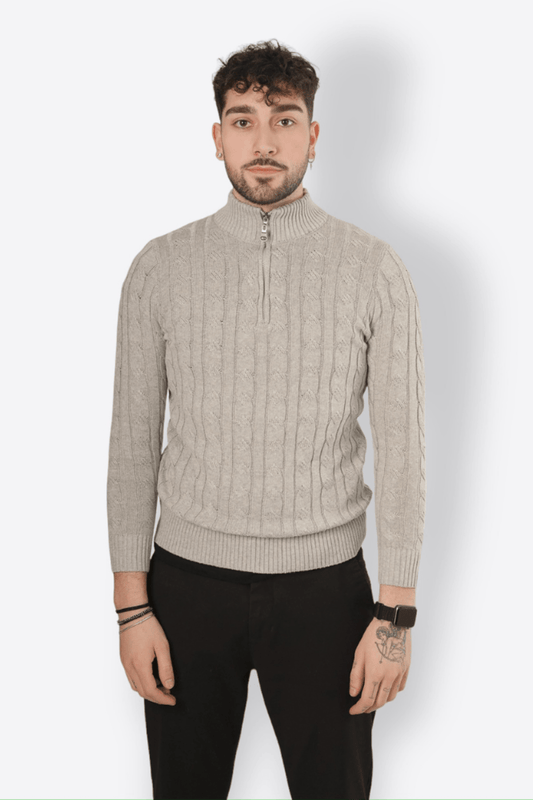 Pullover mit halbem Kragen und Reißverschluss, ideal für Herbst und Winter, bietet Komfort, Wärme und einen modernen Look