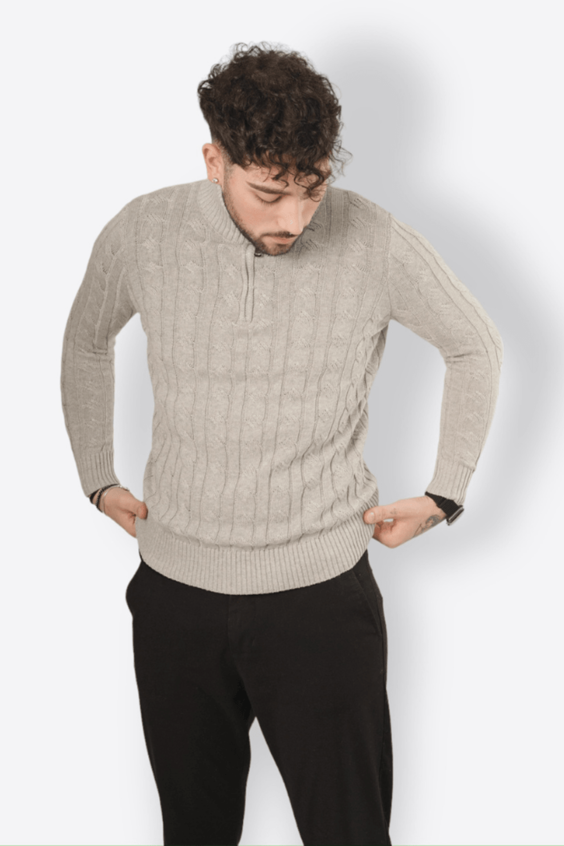 Pullover mit halbem Kragen und Reißverschluss, ideal für Herbst und Winter, bietet Komfort, Wärme und einen modernen Look