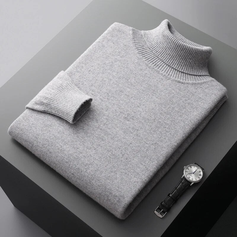 Rollkragenpullover aus Kaschmir, luxuriöser Kaschmir-Rollkragenpullover, ideal für Stil im Herbst und Winter.