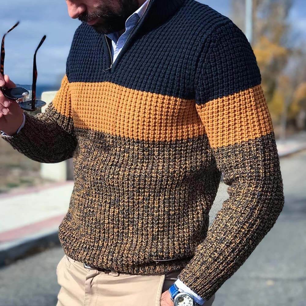 Rustikaler Strickpullover für Männer, ideal für kühle Herbst- und Wintertage