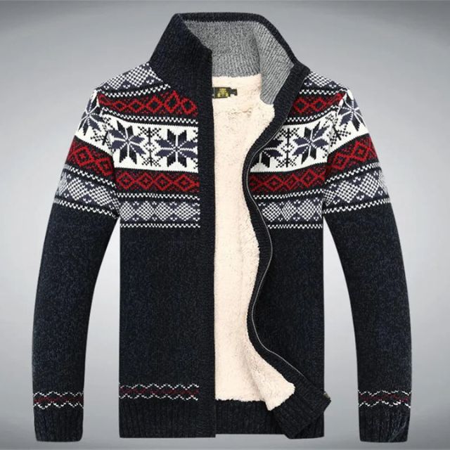 Stylische warme Strickjacke für Männer, ideal für Herbst- und Wintertage, kombiniert Komfort und zeitlosen Stil.