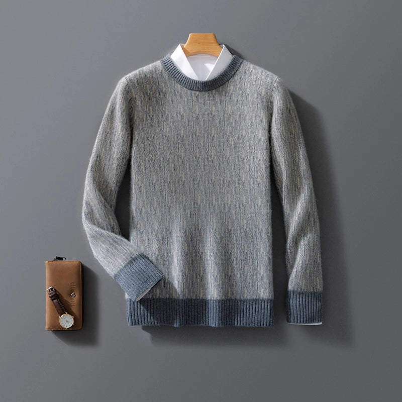 Warmer Kaschmir-Pullover für Männer, ideal für Herbst- und Wintertage, weiches und leichtes Kaschmir, zeitloses Design.