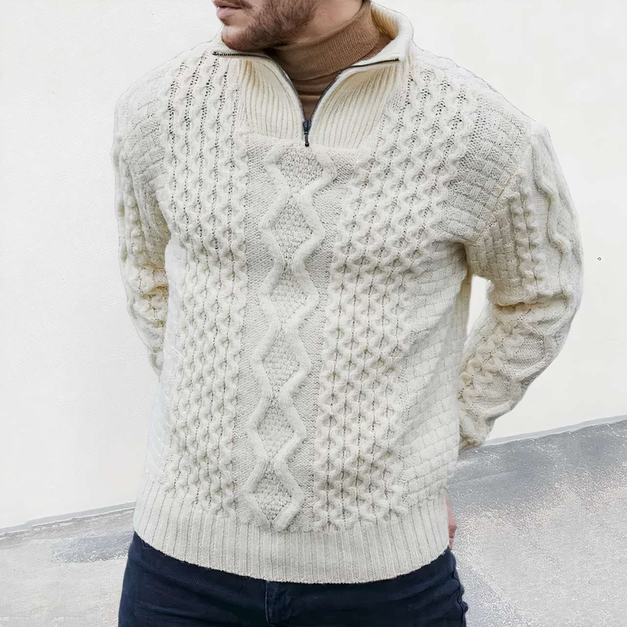 Winterpullover mit hohem Kragen - Fraser